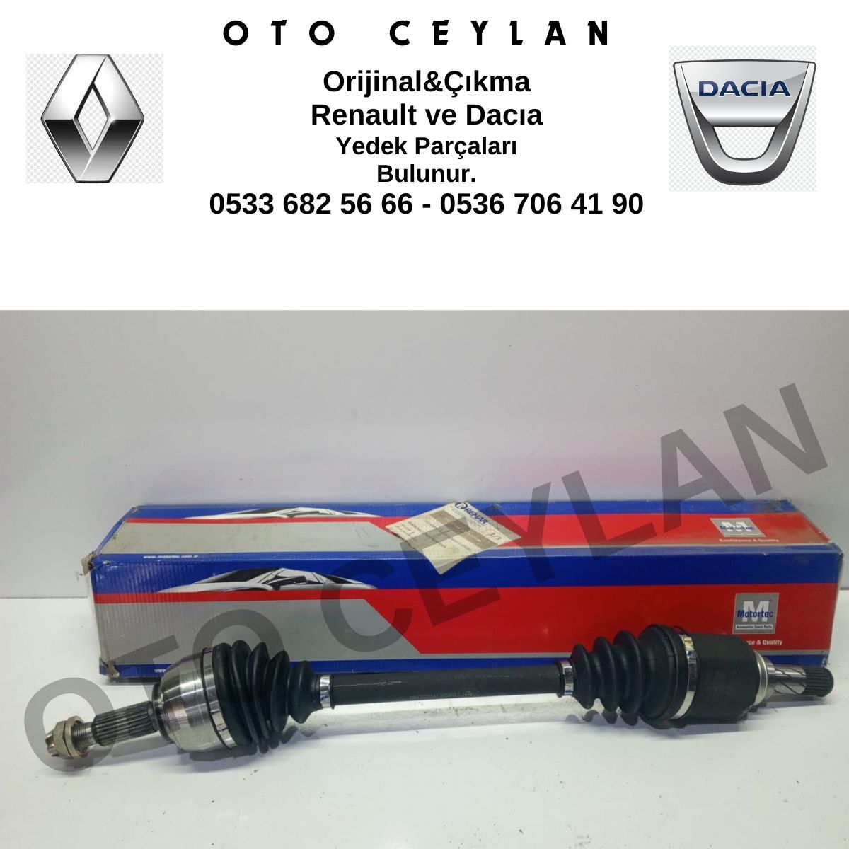 MOTO RNT0594 Dokker Lodgy Dizel Tüm Modeller Aks Komple Sol 648.00 mm Sıfır Yerli Üretim