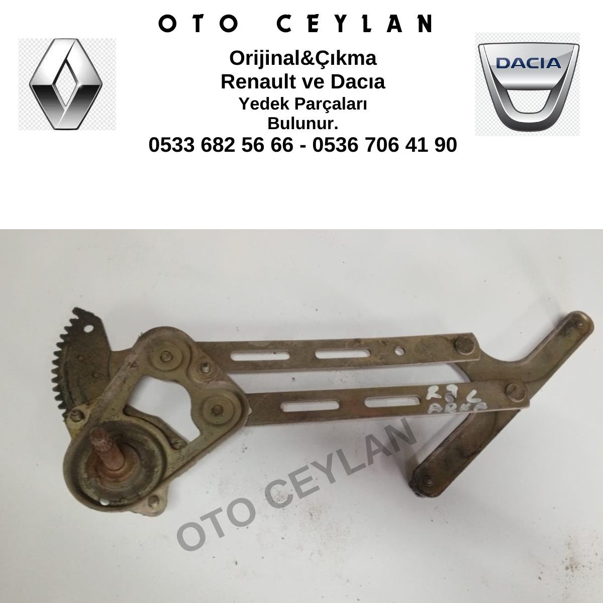 Renault 9 Sol Arka Kapı Cam Kriko Orijinal Çıkma