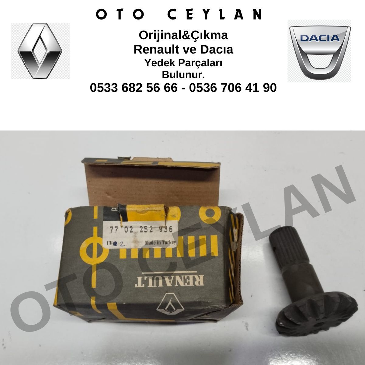7702252936 Renault 12 Toros Aks Dişlisi Sıfır Orijinal