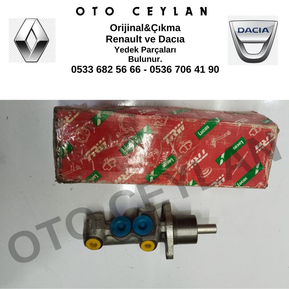 TRW PMF549 7701206313 Clio 2 Ana Merkez Fren Absli 1.2 16V Sıfır Orijinal TRW Marka