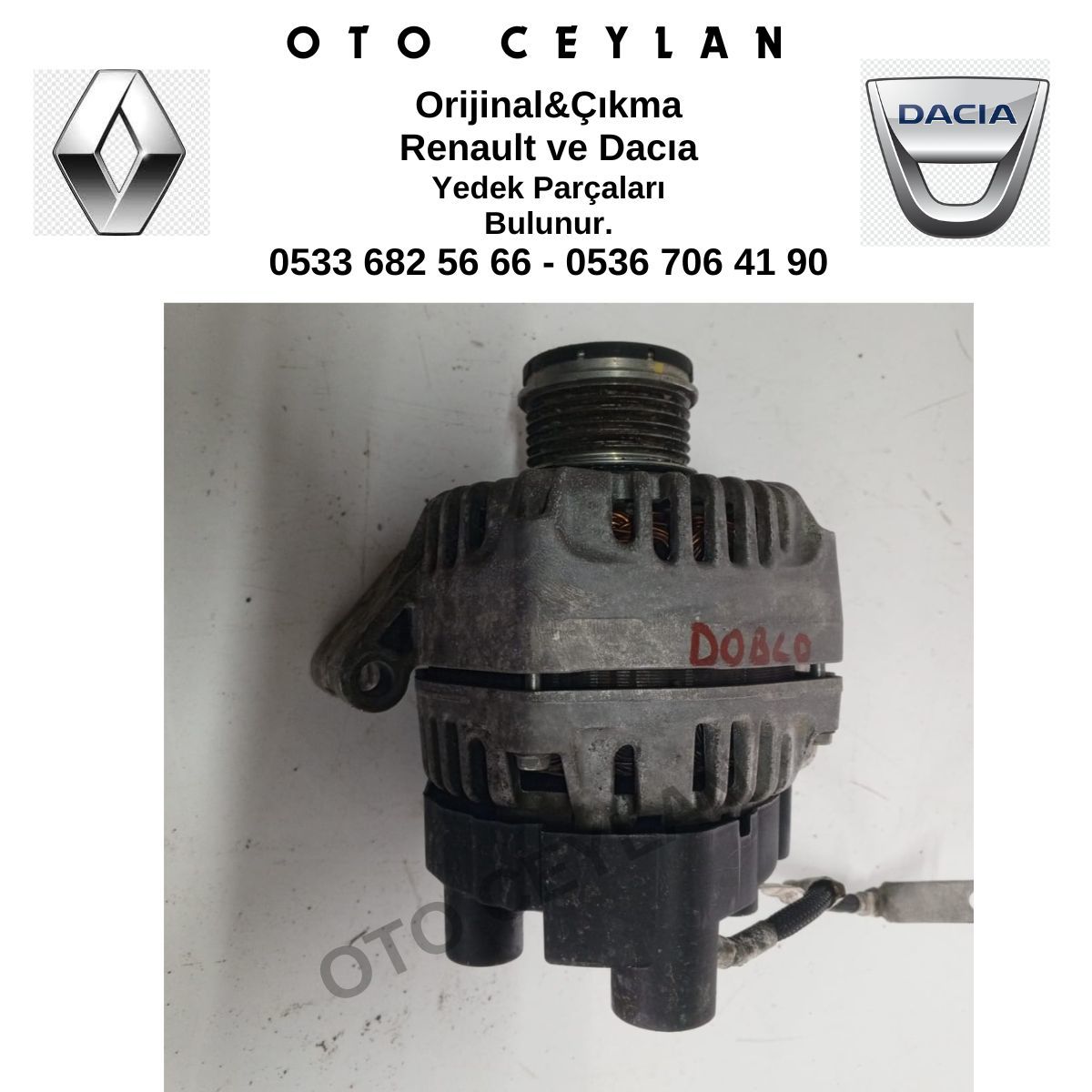 51784845 Doblo Şarj Dinamosu Orijinal Çıkma