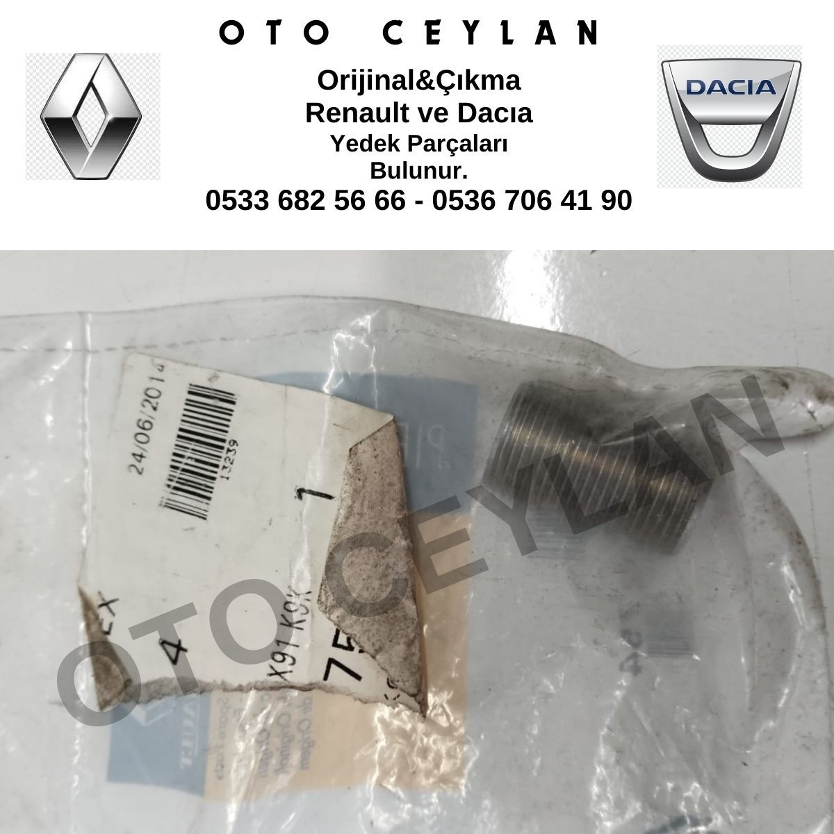 8200702754 Clio Kango Megane Fluence Dokker Duster Logan K9K 1.5 Dci Yağ Filtre Mansonu Sıfır Orijinal