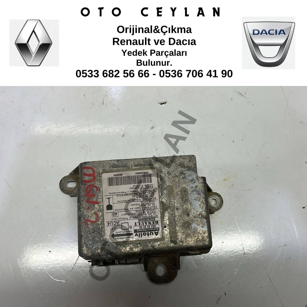 8200380046 Megan 2 Airbag Beyni Çıkma Orijinal