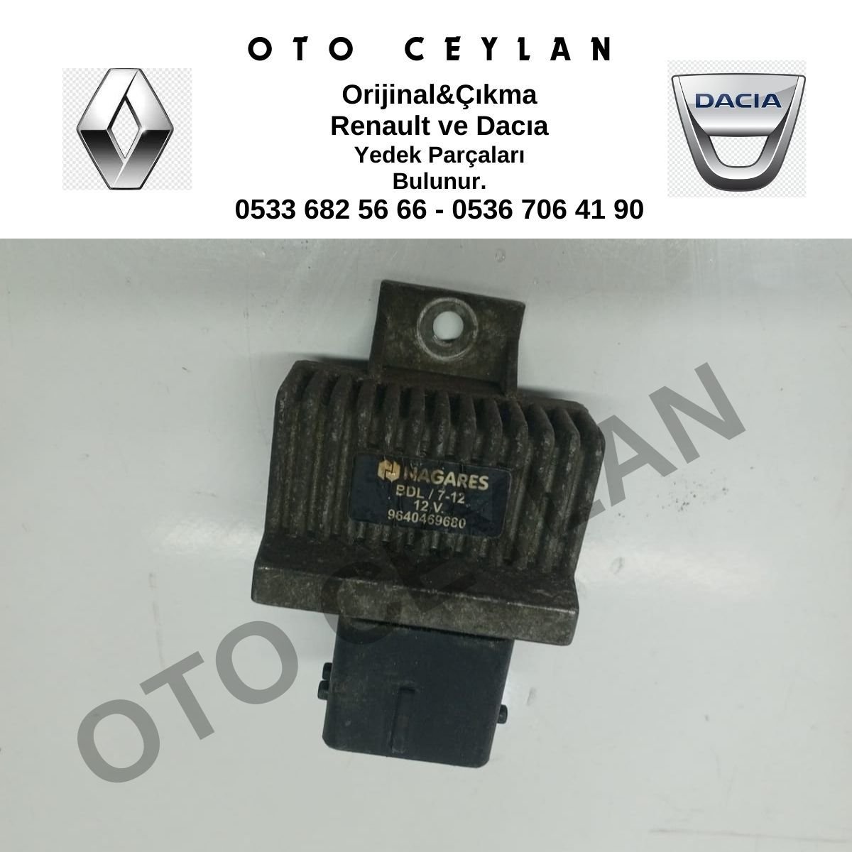 9640469680 Megane 2 Clio 3 Isıtıcı Kutusu Rölesi Orijinal Çıkma