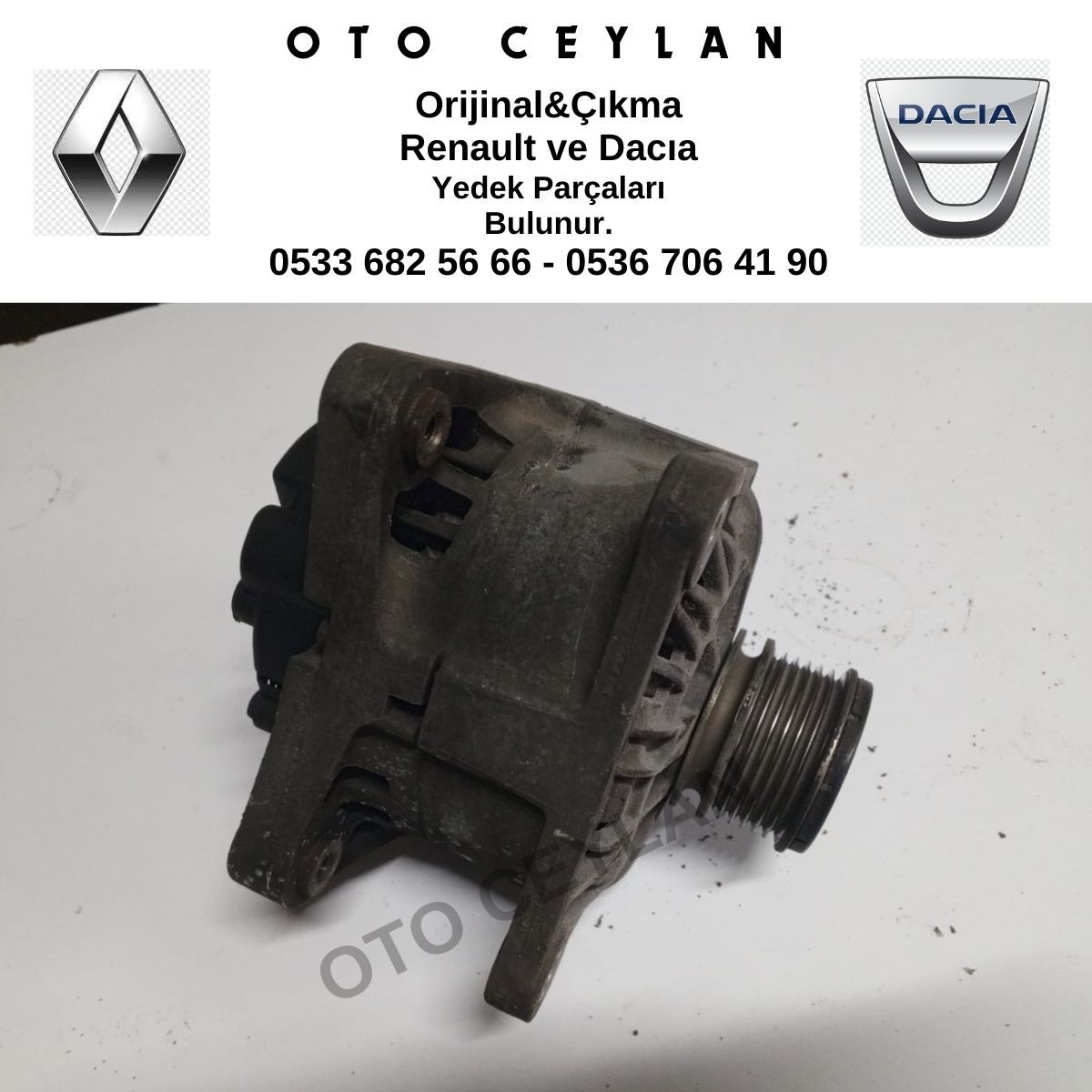 8200667608 Kango Alternatör Şarj Dinamosu 12V 110A 1.5 Dci Orijinal Çıkma Valeo Marka