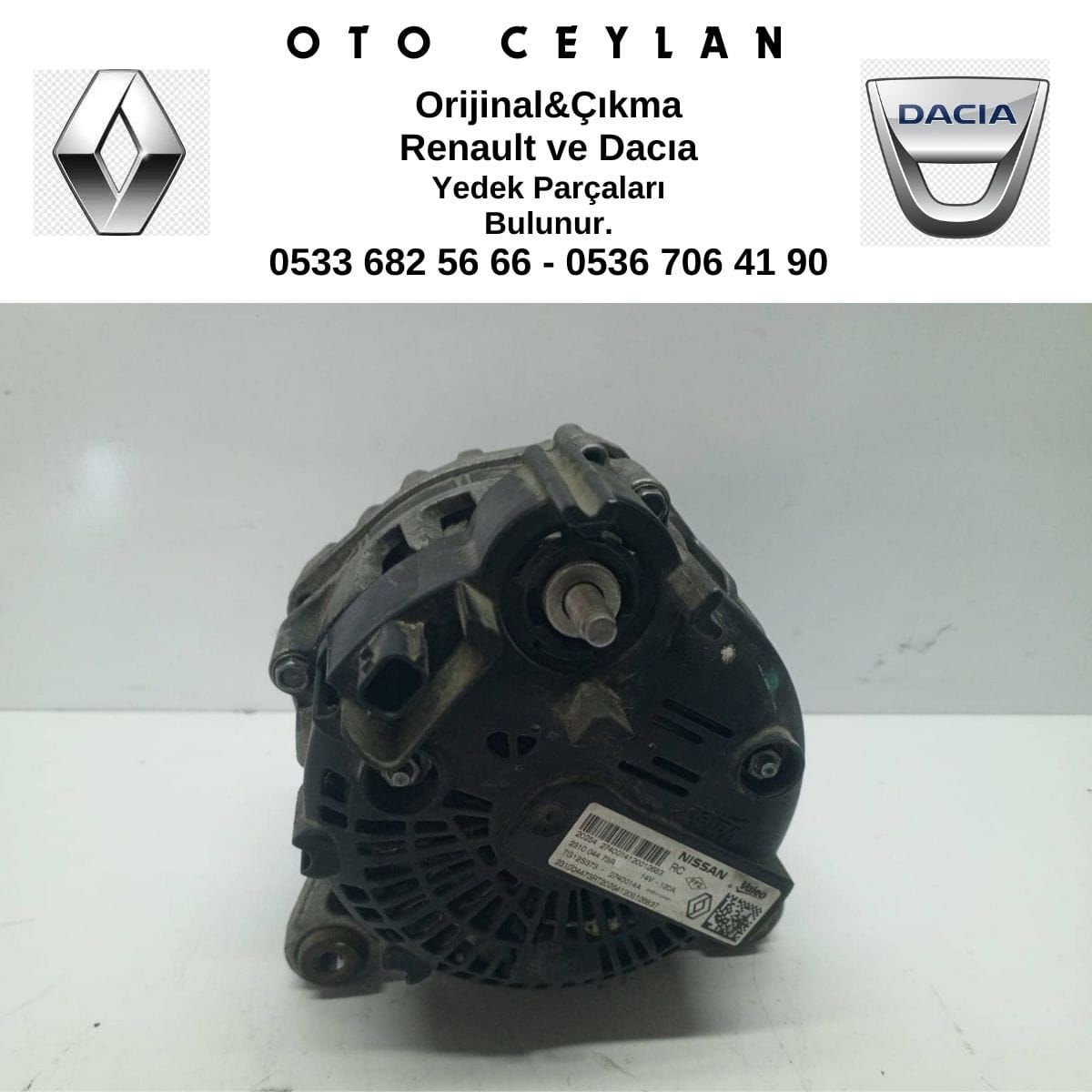 231004473R 231009092R Captur Clıo 5 Şarz Dİnamosu Çıkma Orijinal