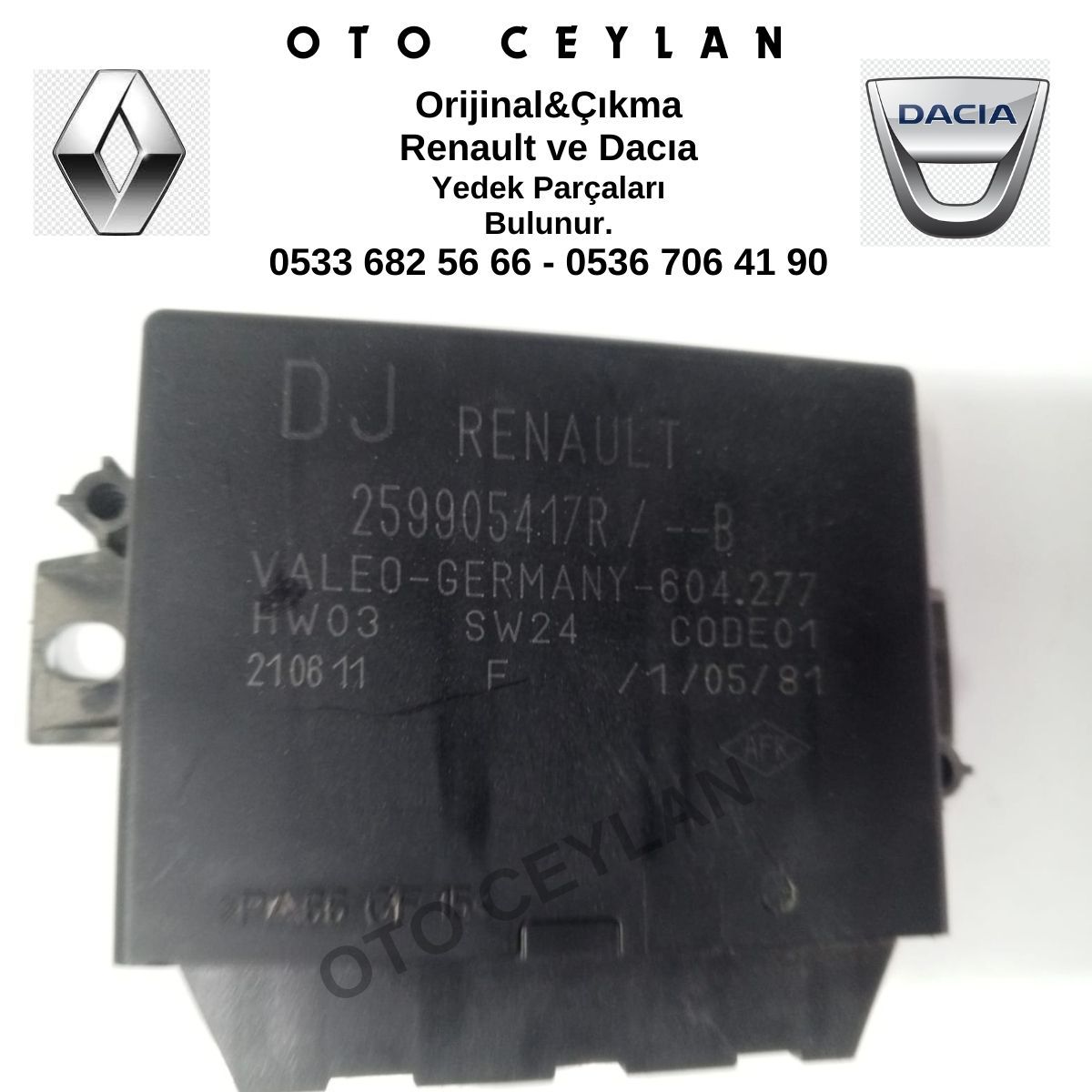259905417R Fluence Park Sensör Beyni Orijinal Çıkma
