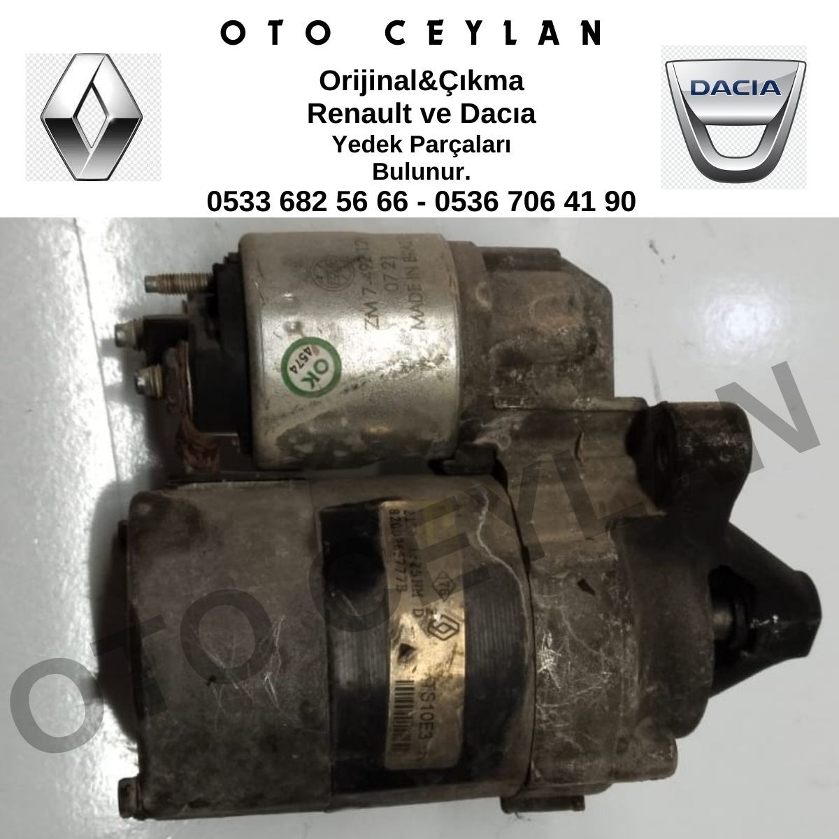 8200266777 Megane 2 Marş Motoru Çıkma Valeo Marka