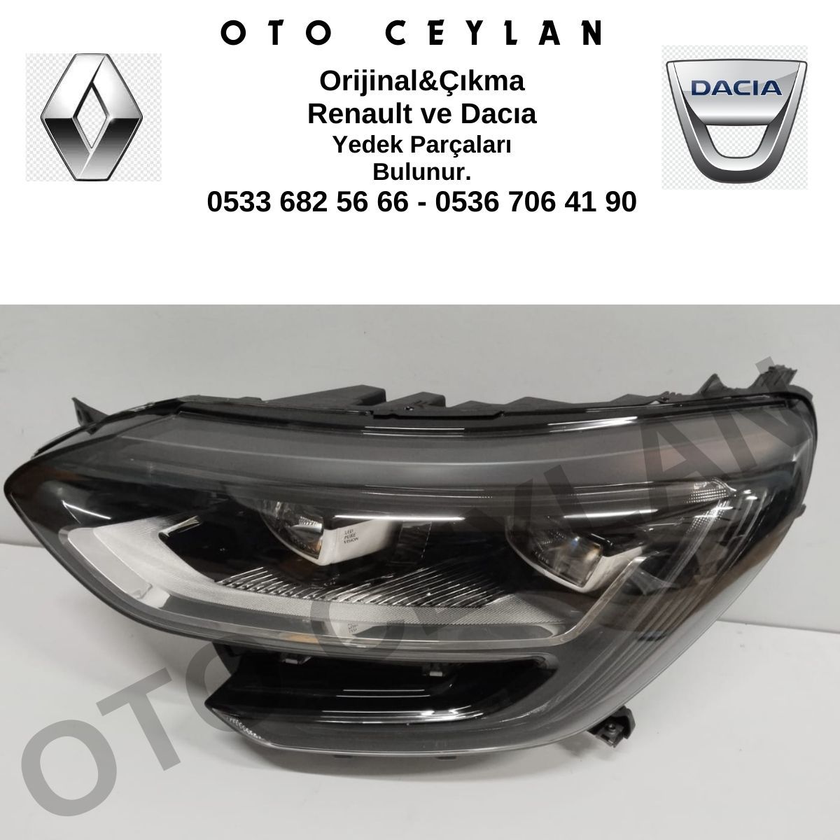 260604423R Megane 4 Ledli Xenon Sol Far Sıfır Orjinal Hafif Hatalı