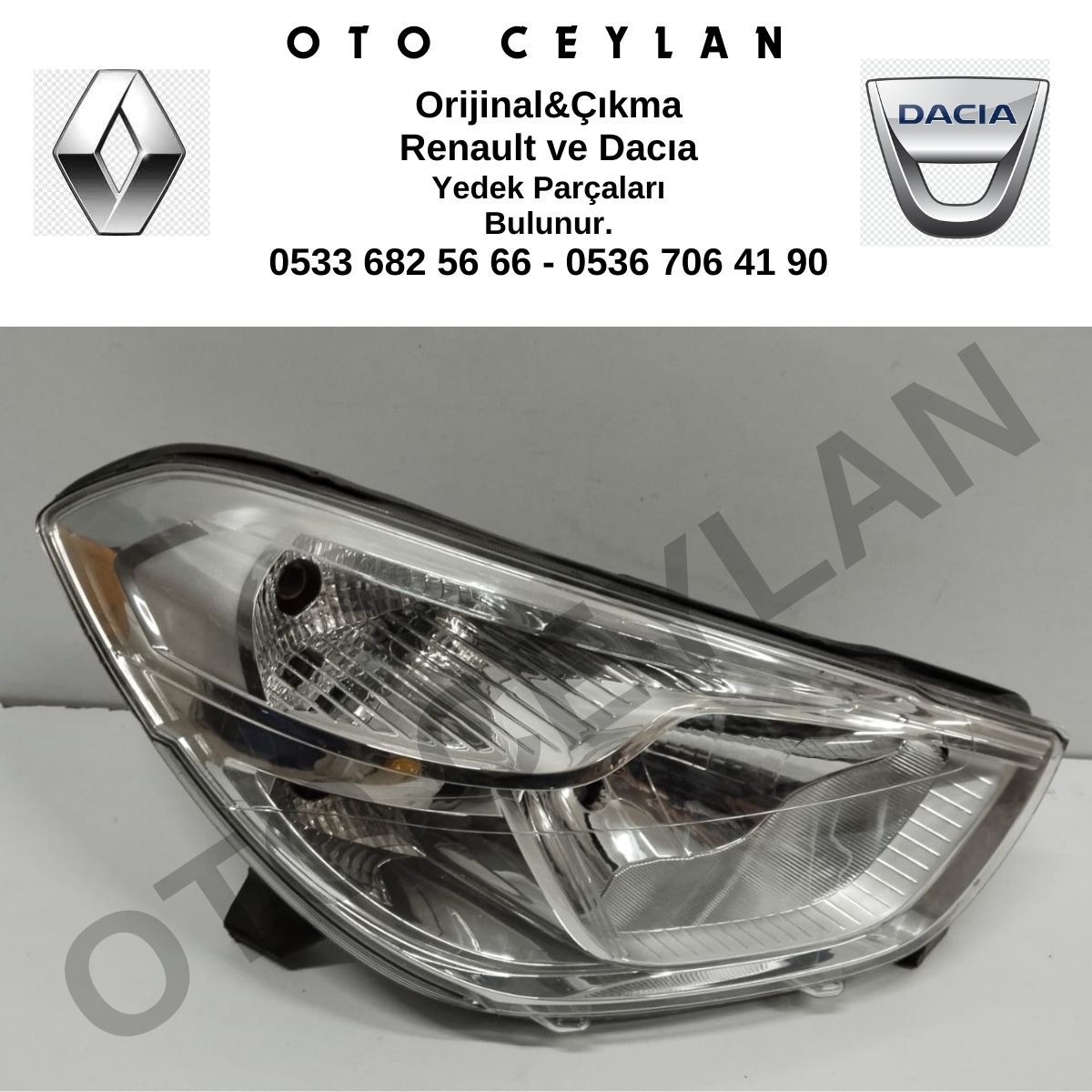 260109545R Dacia Dokker Sağ Far Sıfır Orjinal Hafif Hatalı