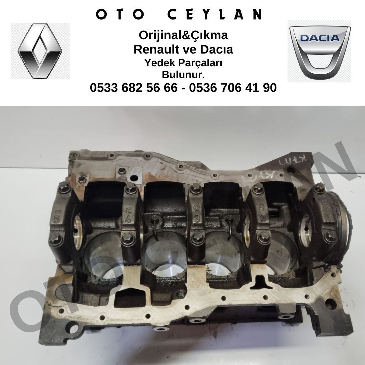 110108138R 7701477409 Clio Megane Logan 1.4 1.6 8V Motor Bloğu Orijinal Çıkma