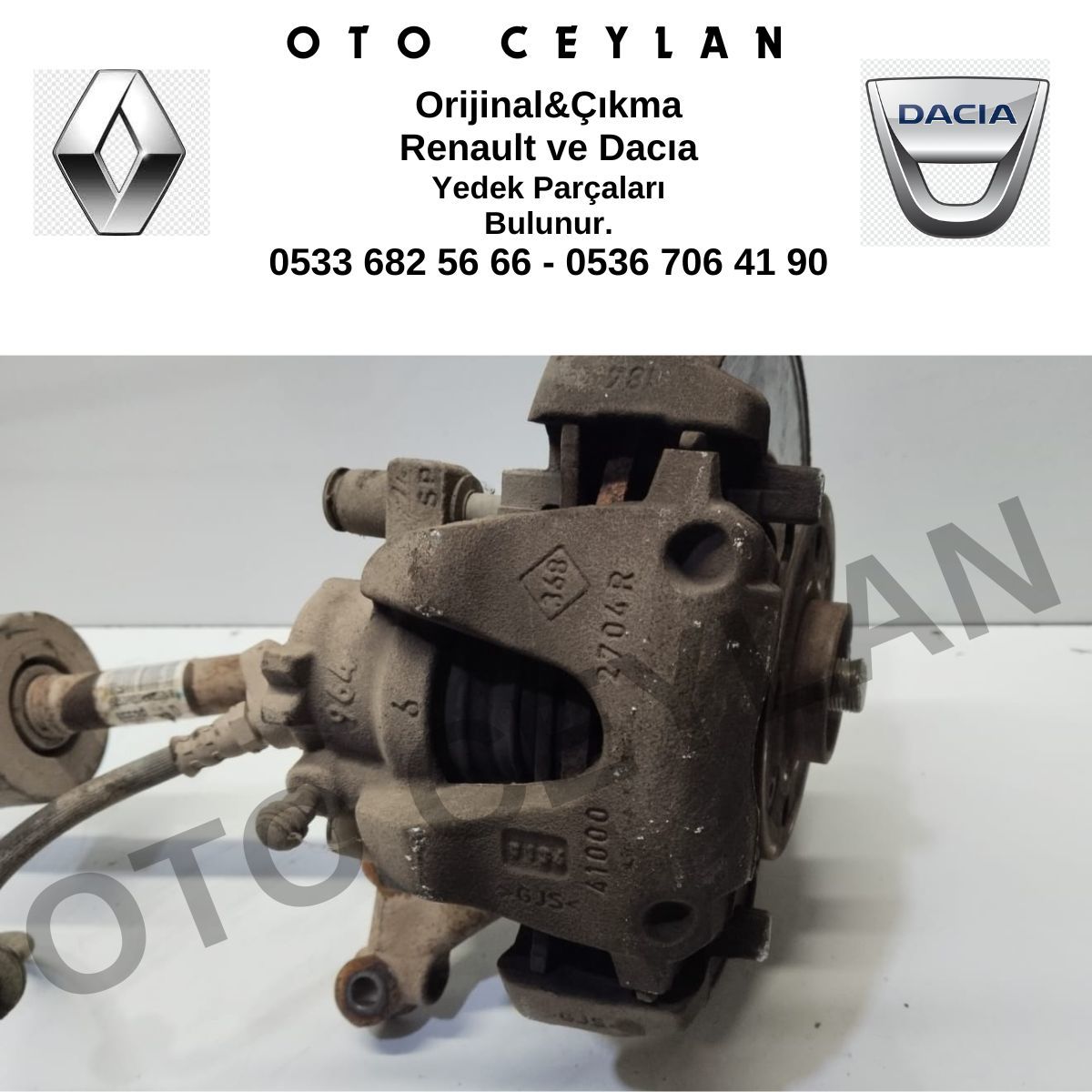 410002704R Clio 4 Kaliper Bakaliti Sağ Ön Orijinal Çıkma