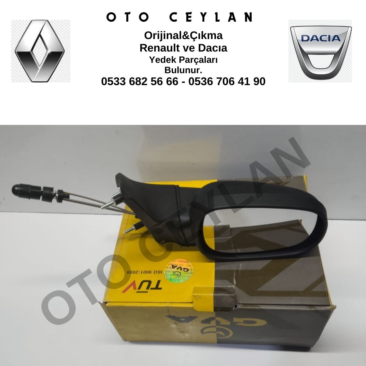 7700826599 Clio Dış Dikiz Ayna Sağ Mekanik Sıfır Gva Marka İthal
