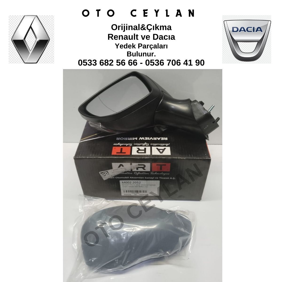 M002.2052 Clio 4 2013 Dış Ayna Sol Elektrikli Isıtmalı Astarlı Sinyalli Kör Noktalı Sıfır Art Marka İthal
