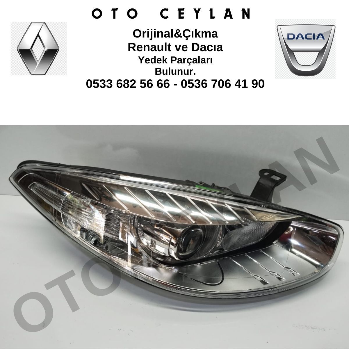 260101803R Fluence Sağ Far Xenon Sıfır Orjinal Hafif Hatalı