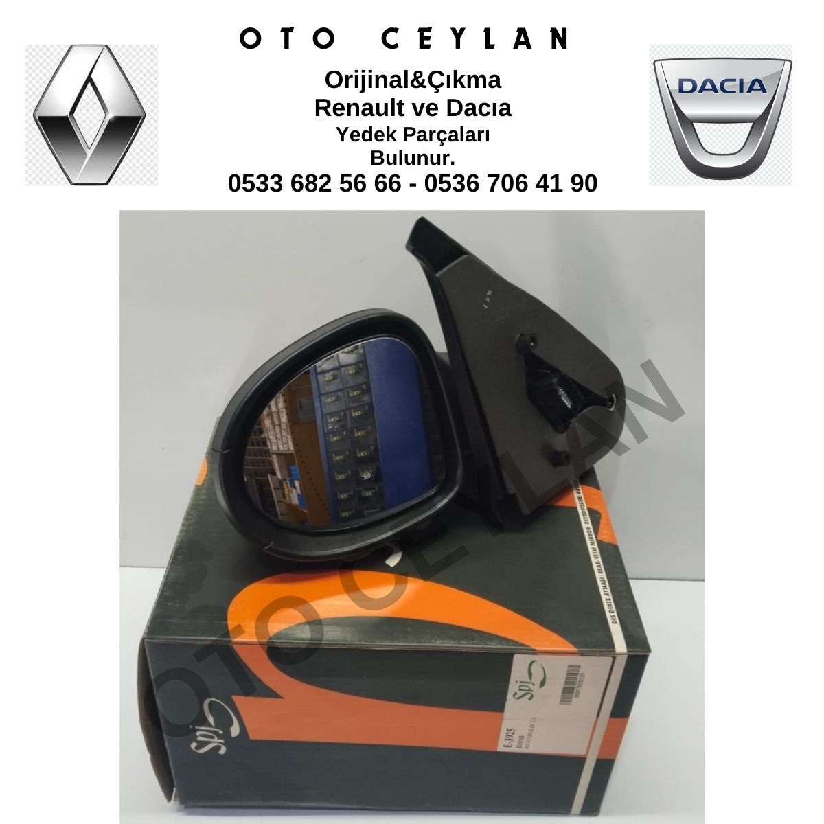 SPJ E 3925 Clio Symbol Thalia Dış Dikiz Ayna Sol Elektrikli Kör Noktalı Sıfır İthal