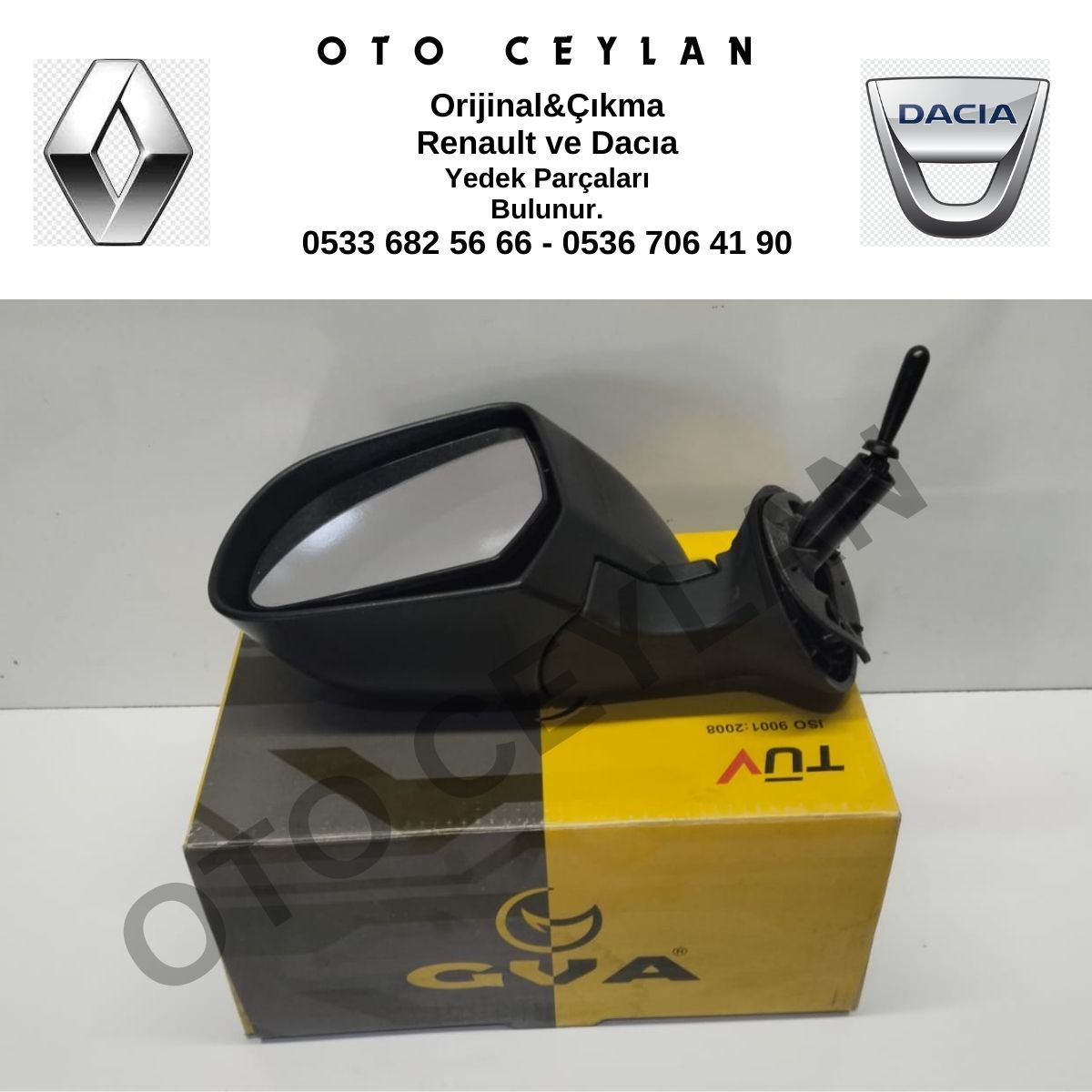 GVA 1019183 963025111R 963025583R Duster Dış Dikiz Aynası Sol Mekanik Sıfır İthal