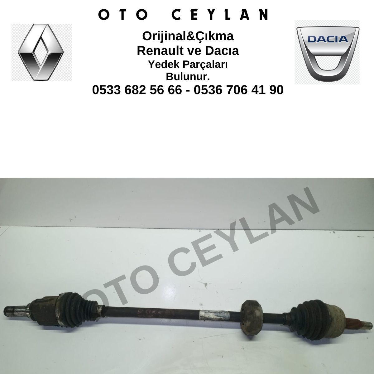 391006276R Lodgy Dokker Sağ Ön Aks Komple 1.2 Tce H5F 1.5 Dci K9K 5 Vites Orijinal Çıkma