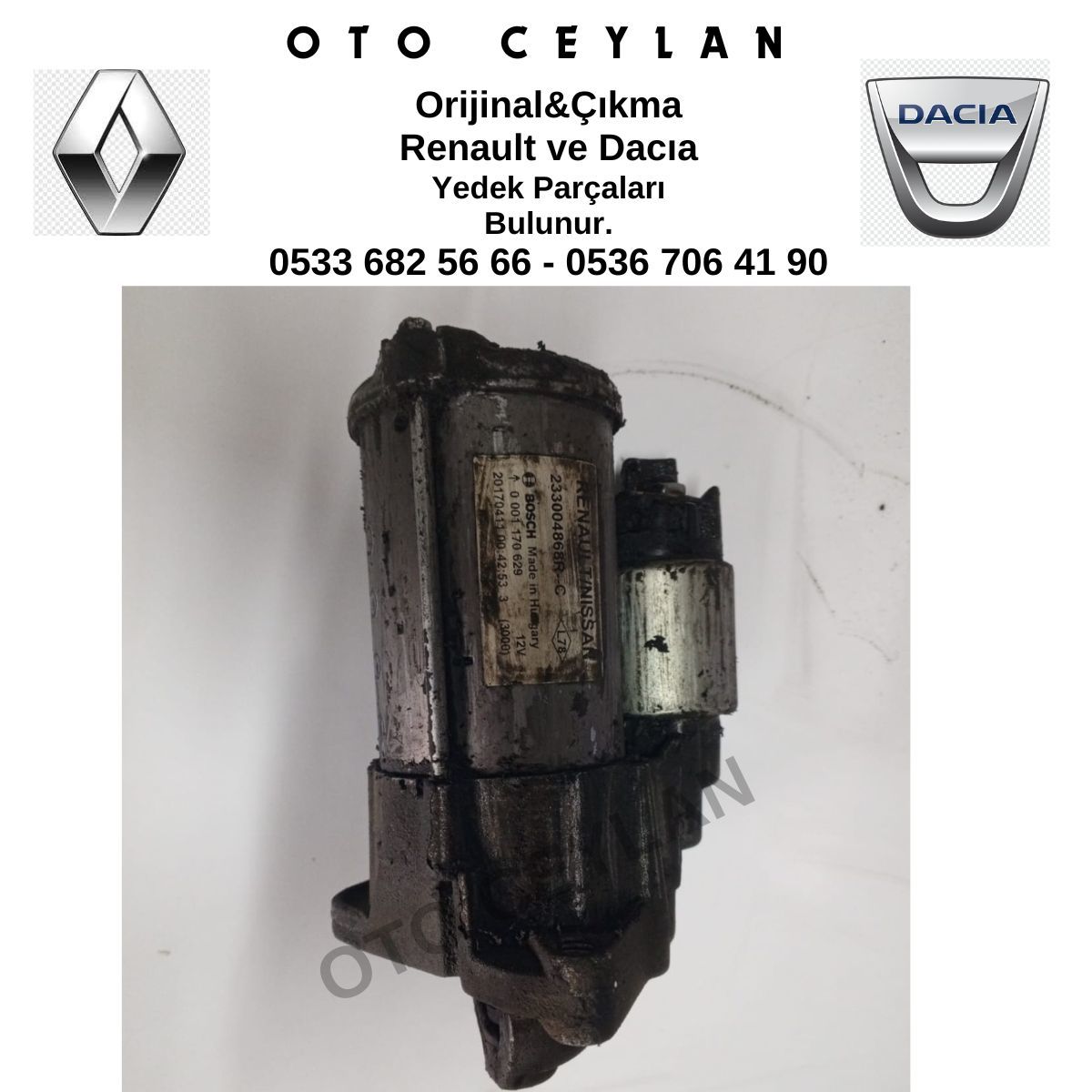 233004868R Megane 4 Kadjar Marş Motoru Orijinal Çıkma