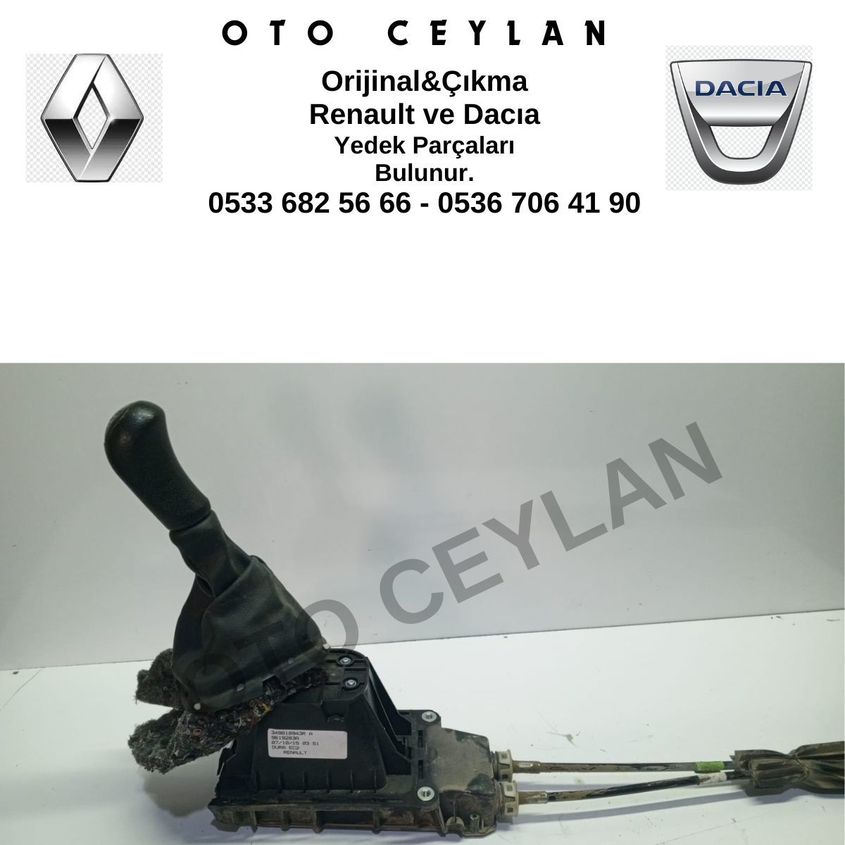 349018943R Dokker Lodgy Logan Vites Halat Takımı Orijinal Çıkma