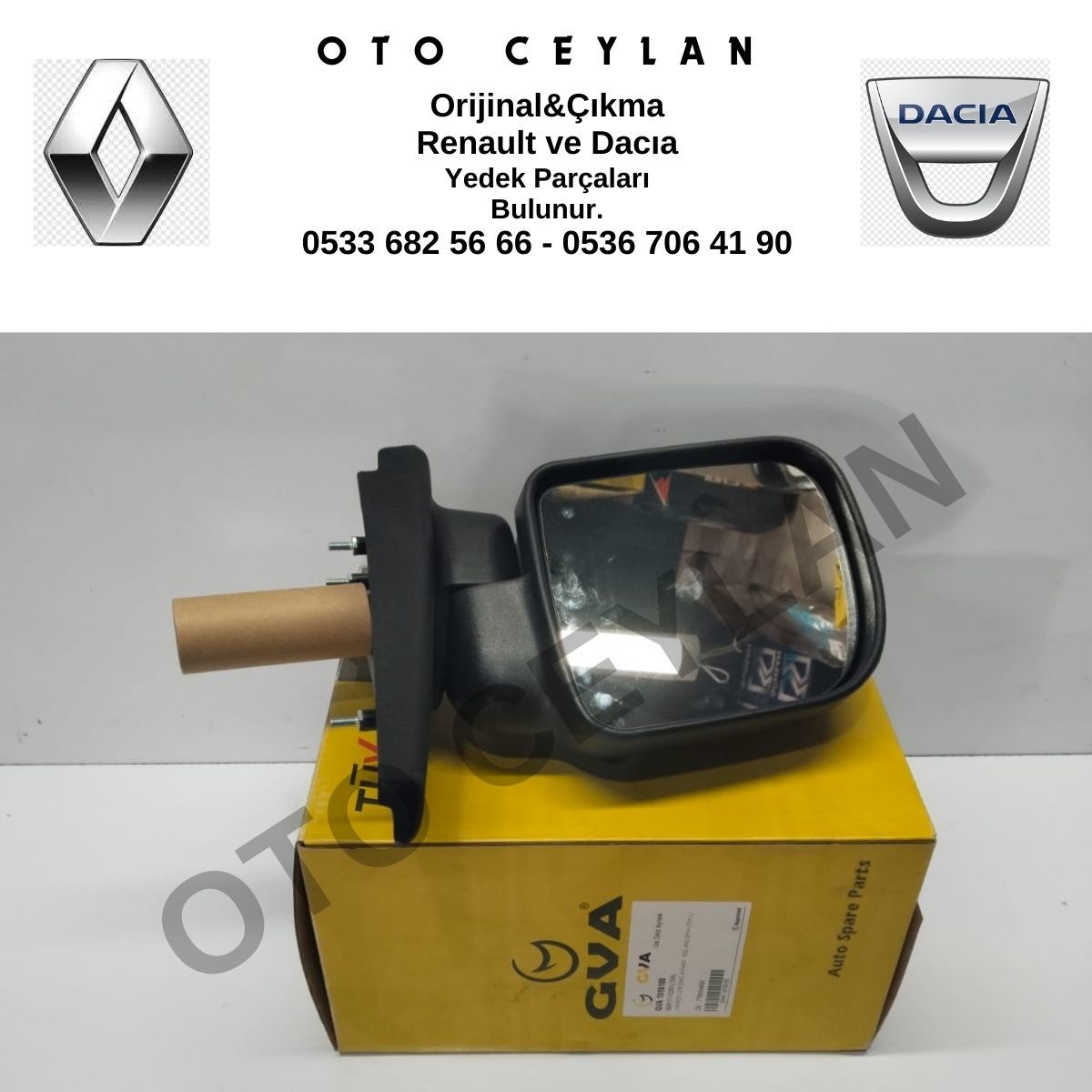 7700304830 Kango Eski Model Dış Dikiz Ayna Sol Mekanik Sıfır GVA Marka İthal