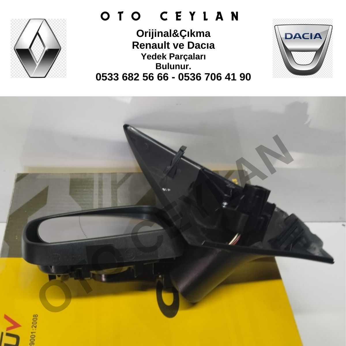 7701054687 7701068373 Megane 2 Dış Dikiz Aynası Sol Elektrikli Sıfır Gva Marka İthal