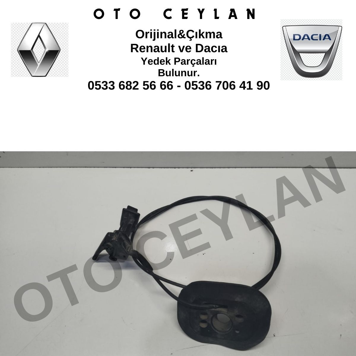 7702253073 Renault 19 Europa Kaput Açma Teli Halatı Orijinal Çıkma