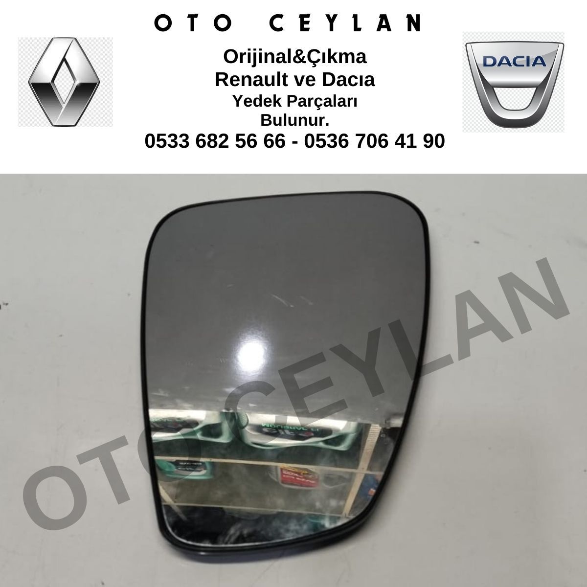 963650005R Megane 3 2010-2015 Dış Dikiz Ayna Camı Sağ Sıfır Yan Sanayi