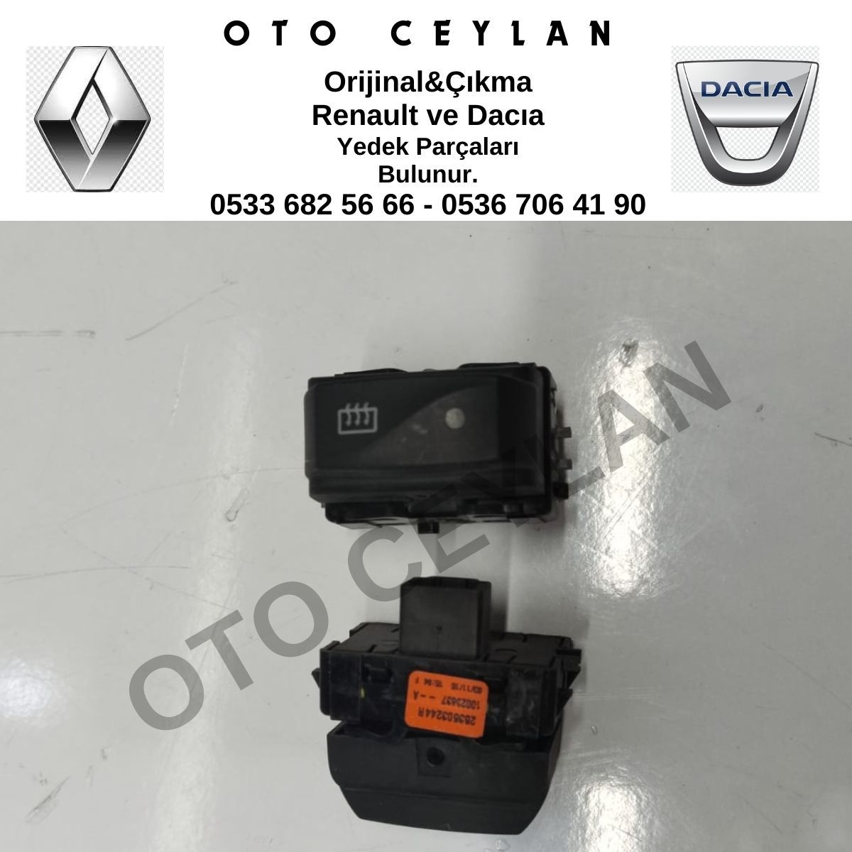 253503244R Dokker Lodgy Arka Cam Isıtma Düğmesi Orijinal Çıkma