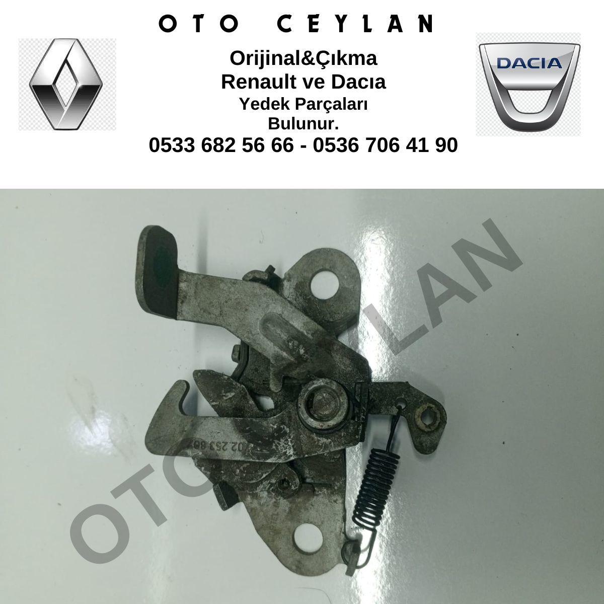 7702253807 R19 Europa Motor Kaput Kilidi Orijinal Çıkma