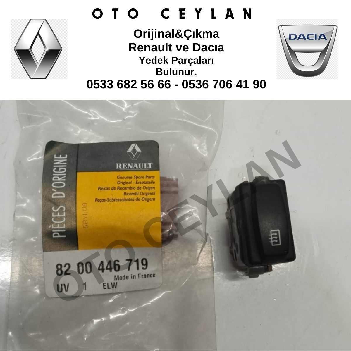 8200446719 Clio Rezistans Düğmesi Orijinal Sıfır