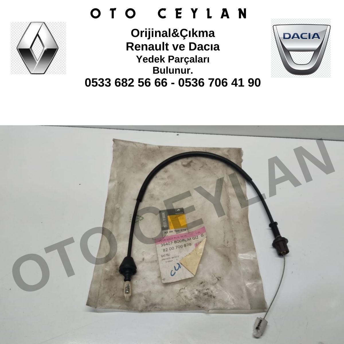 8200700578 Clio Symbol Gaz Teli Sıfır Orijinal
