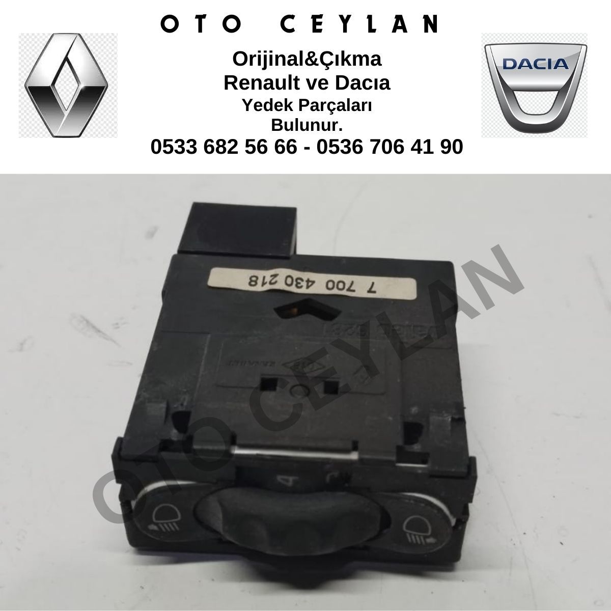 7700430218 Megane Far Ayar Düğmesi Soketi Orijinal Çıkma