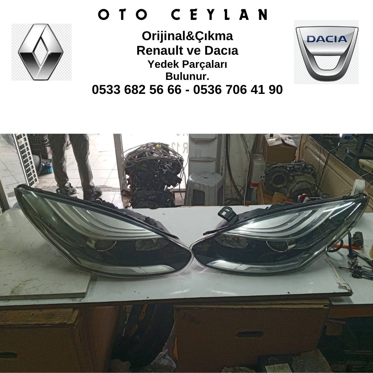 260605817R Megane 3 III Sağ Sol Far Çıkma Orijinal(Adet Fiyat)