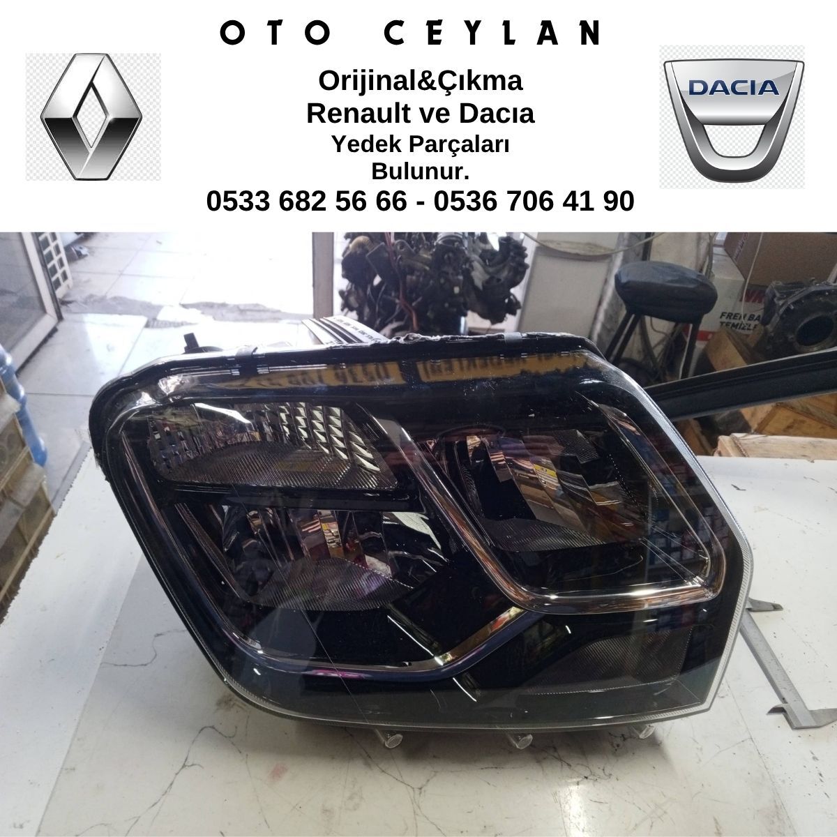 260100156R 260105828R Duster Sağ Far İçi Siyah Nikelajlı Hatalı