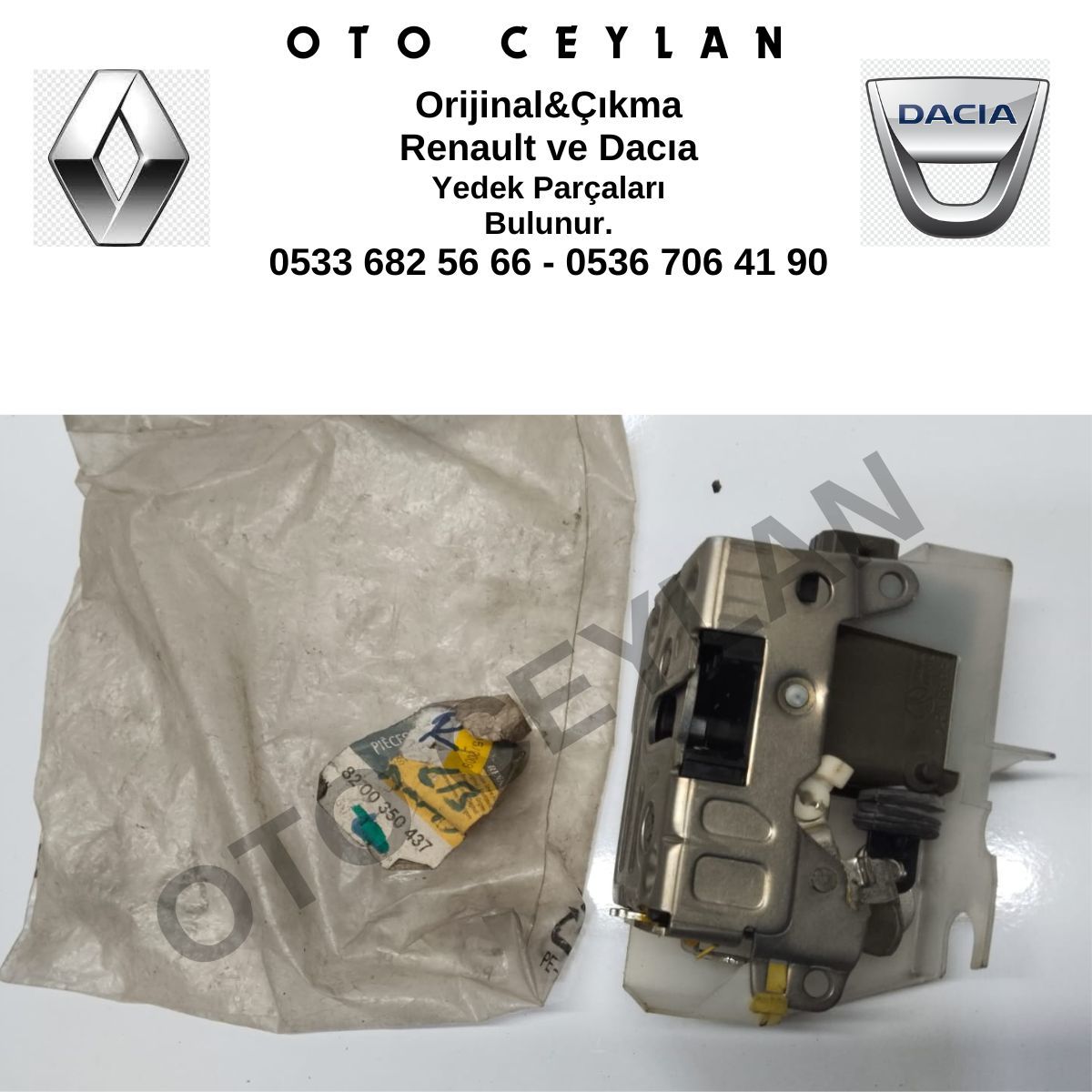 8200350437 Clio 2 Sağ Arka Kapı Kilidi Sıfır Orijinal