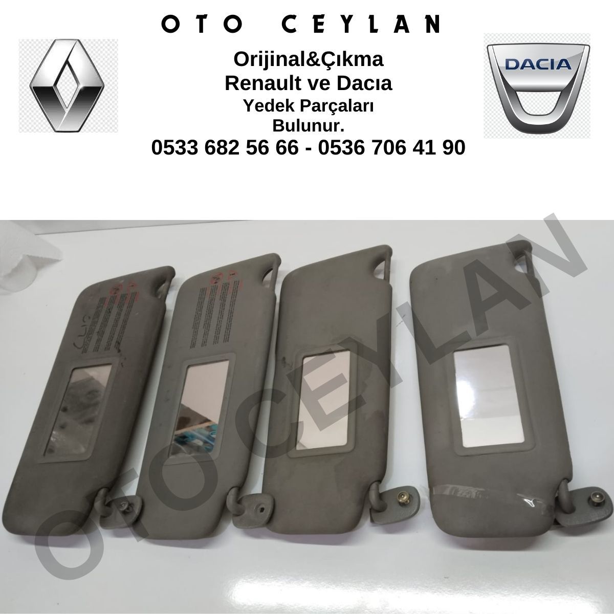Clio Sağ Güneşlik Gri Çıkma Orjinal