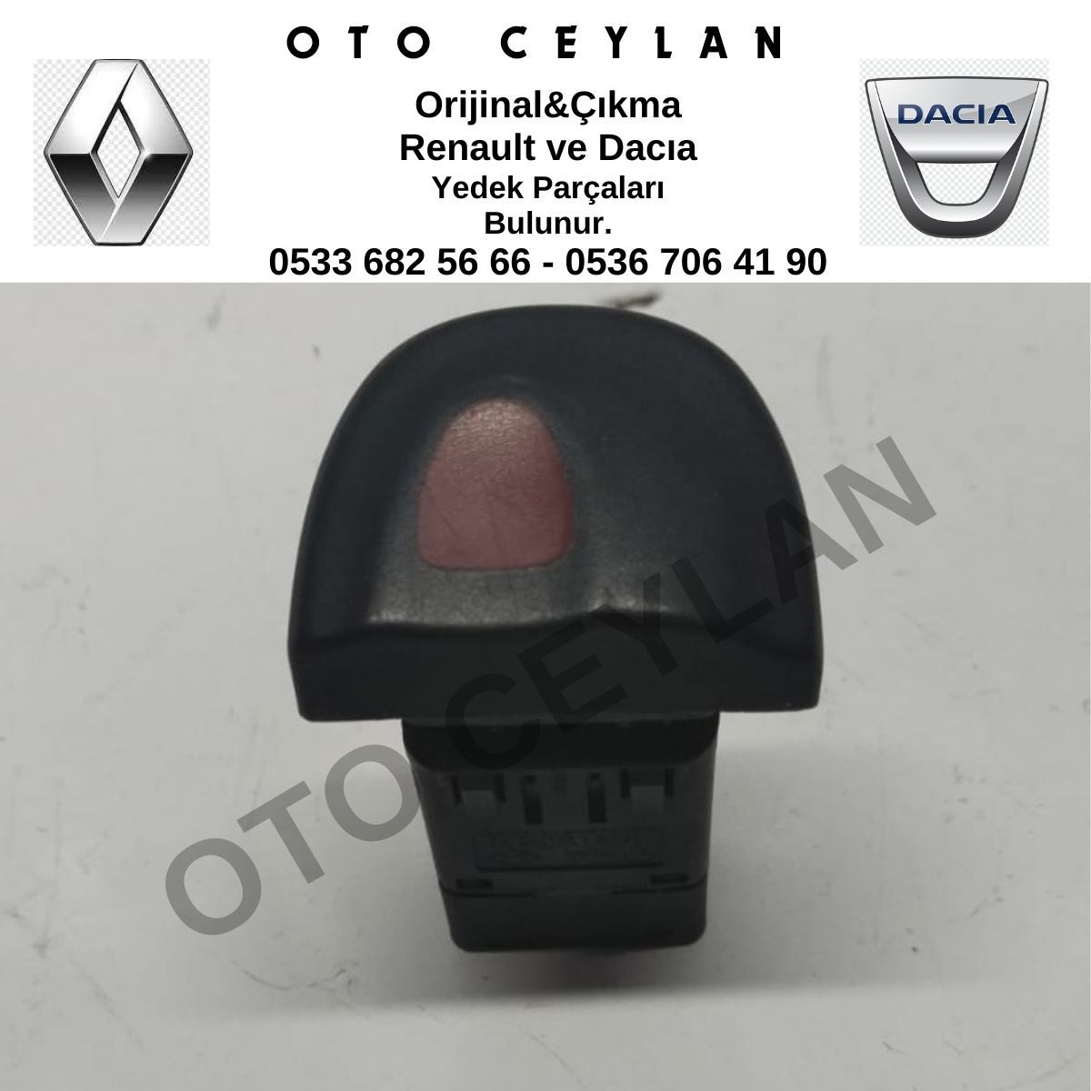 7700435867 Megane Dörtlü Flaşör Düğmesi Orijinal Çıkma