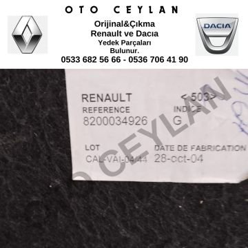 8200034926 Megane 2 Bagaj Halısı Orijinal Çıkma