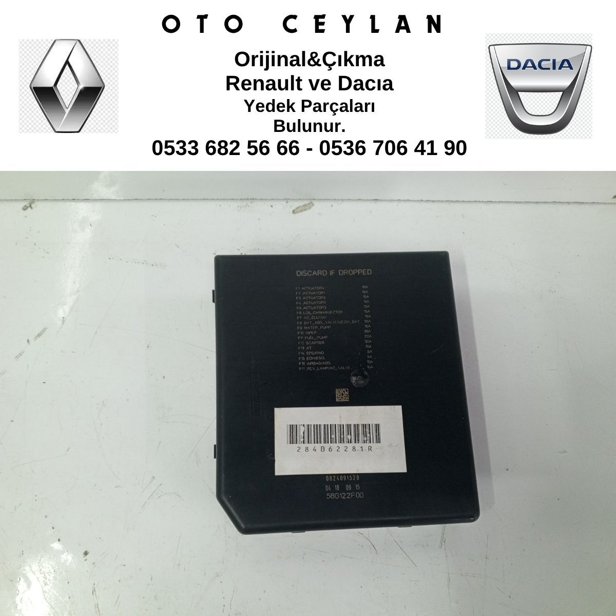 284B62281R MEGANE 4 TALISMAN SİGORTA KUTUSU ORİJİNAL SIFIR