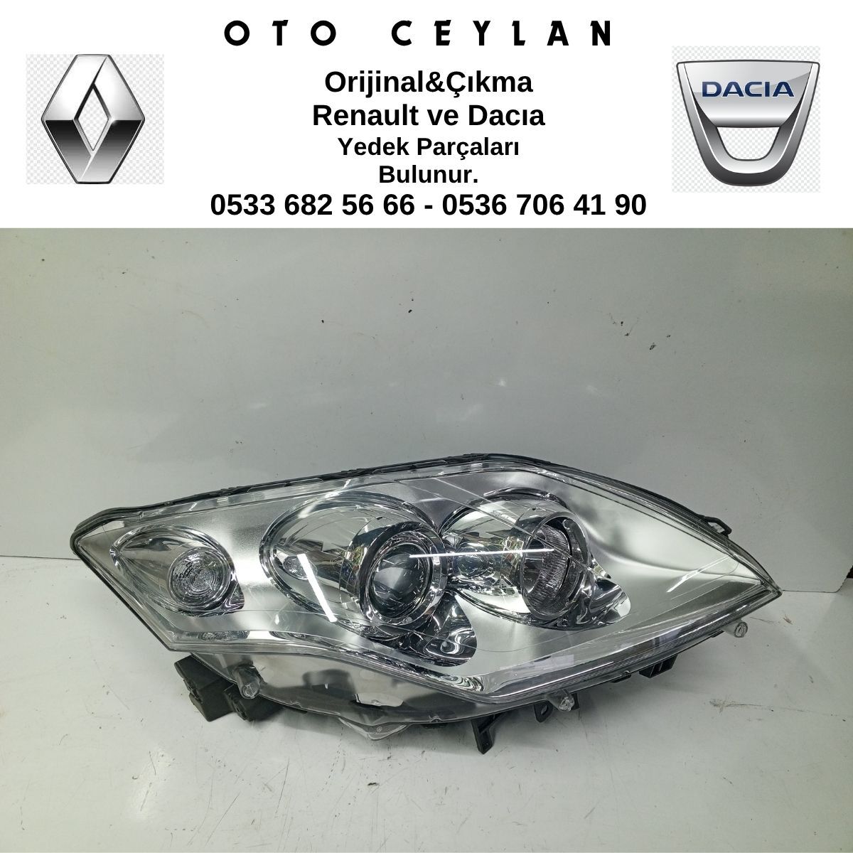 260100072R LAGUNA 3 SAĞ FAR SİYAH ORİJİNAL