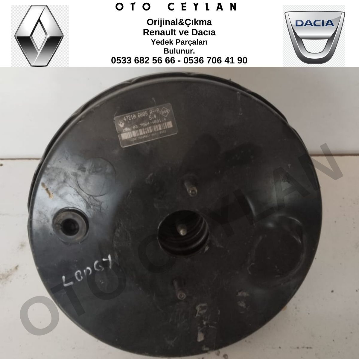 472106085R Dacia Lodgy Westinghouse Fren Hava Deposu