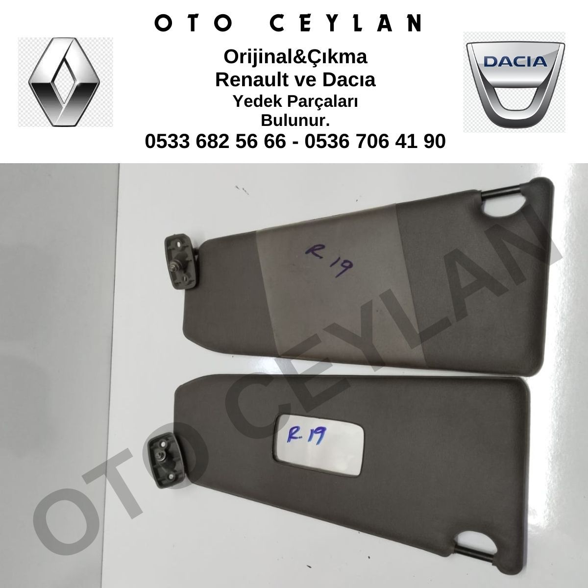 7702253333 R.19 Güneşlik Takımı Çıkma Orjinal