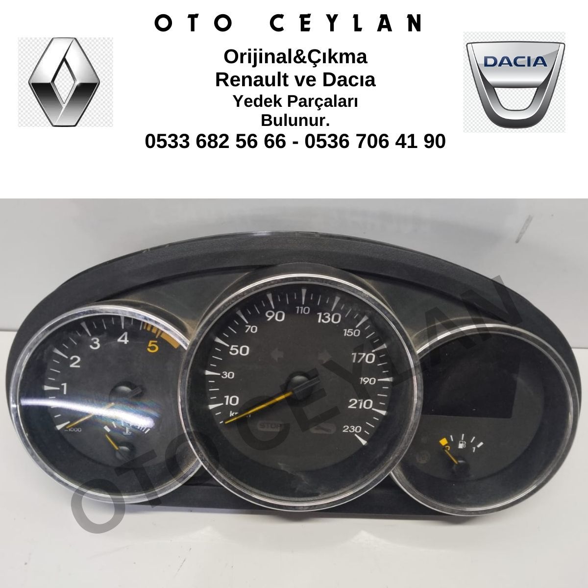 248107963R Fluence Gösterge Saati Orijinal Çıkma
