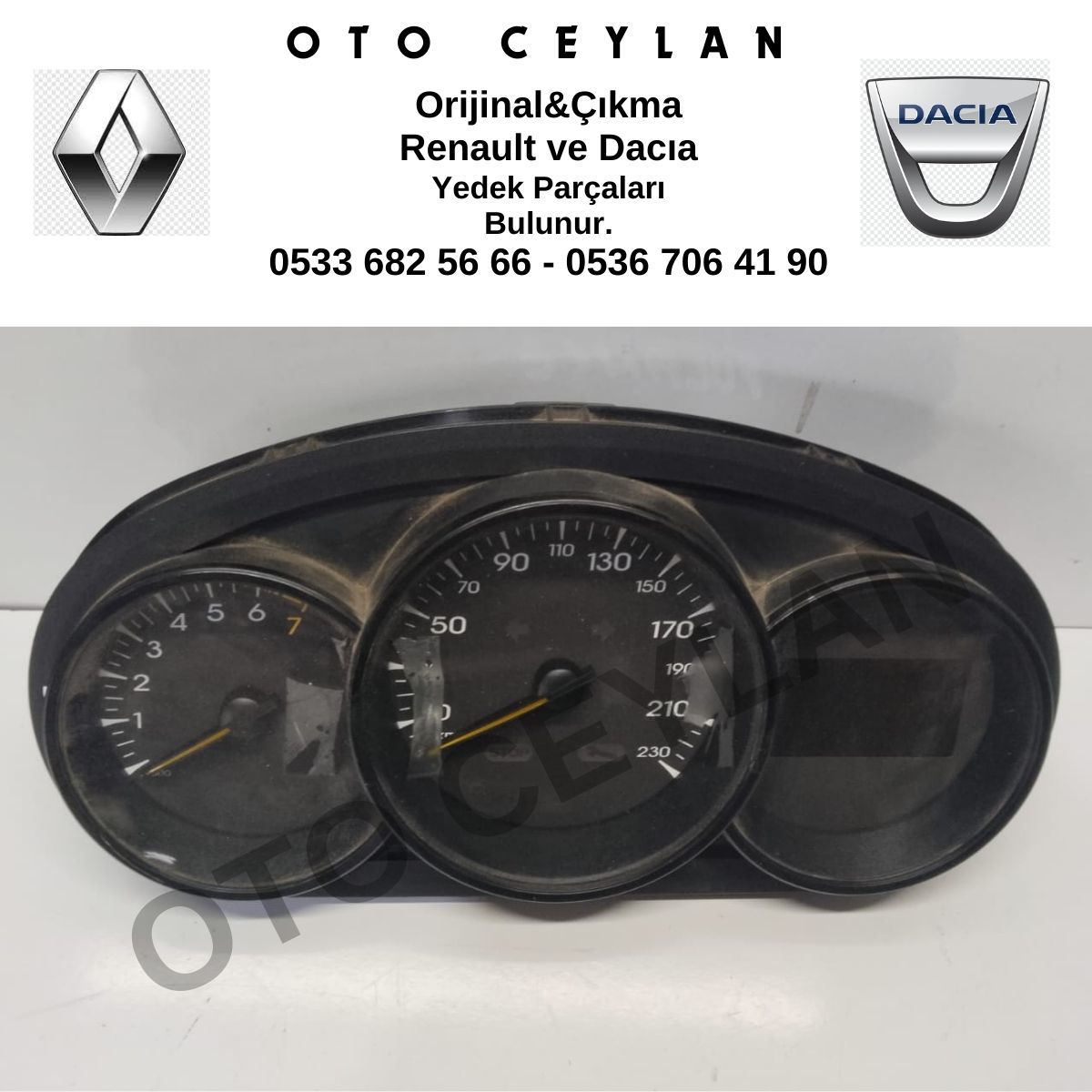 250450043R Fluence Megane 3 Gösterge Saati Orijinal Çıkma