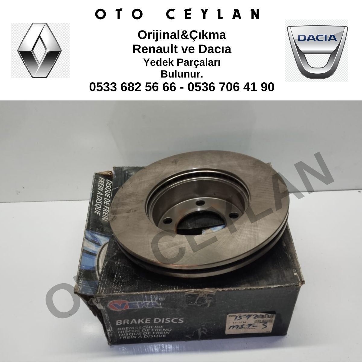 8200688880 Master 3 Ön Fren Diski 2.3 Dci M9T 2010 Sıfır Yan Sanayi TK