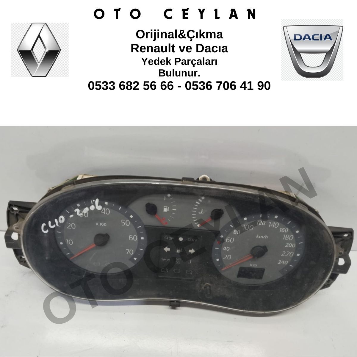 8200366641 Clio Symbol Gösterge Saati 2006 Orijinal Çıkma