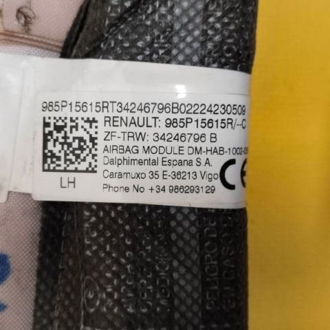985P15615RT DUSTER 2022 TAVAN AIRBAĞI SOL ÇIKMA ORİJİNAL