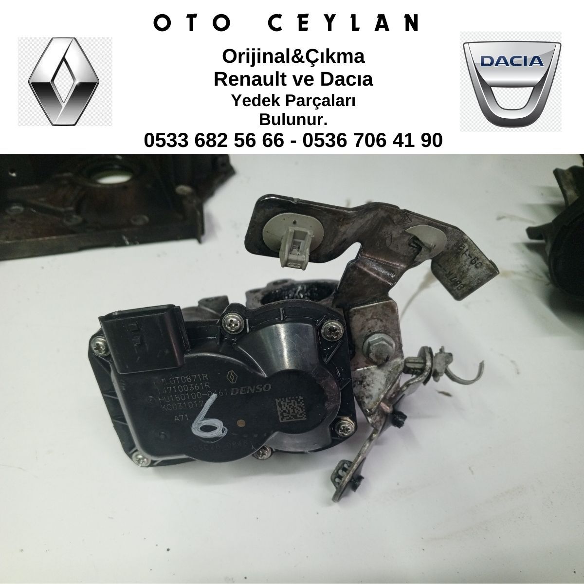 147100361R MEGANE 4 GAZ KELEBEĞİ ÇIKMA ADBLUE