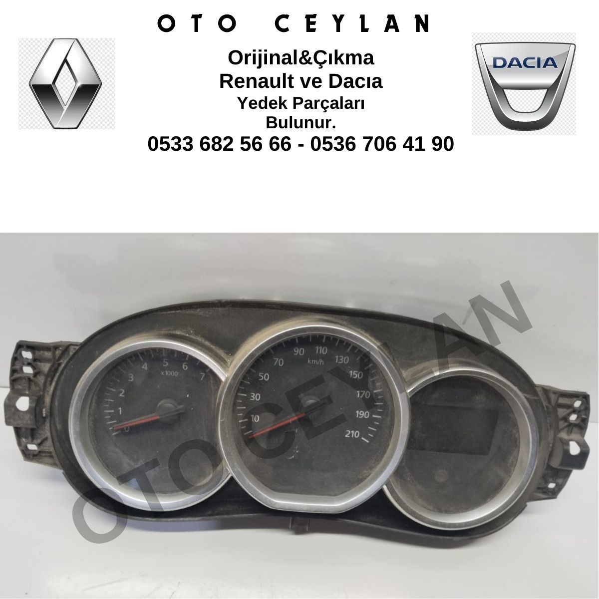 248109235R Duster Lodgy Logan Sandero Gösterge Saati Orijinal Çıkma